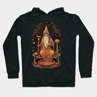 Lord Of The Shrooms - vintage dark wizard fantasy mushroom illustration Hoodie